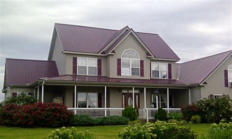 brick houses with burgundy metal roof|pictures of brick house roofs.